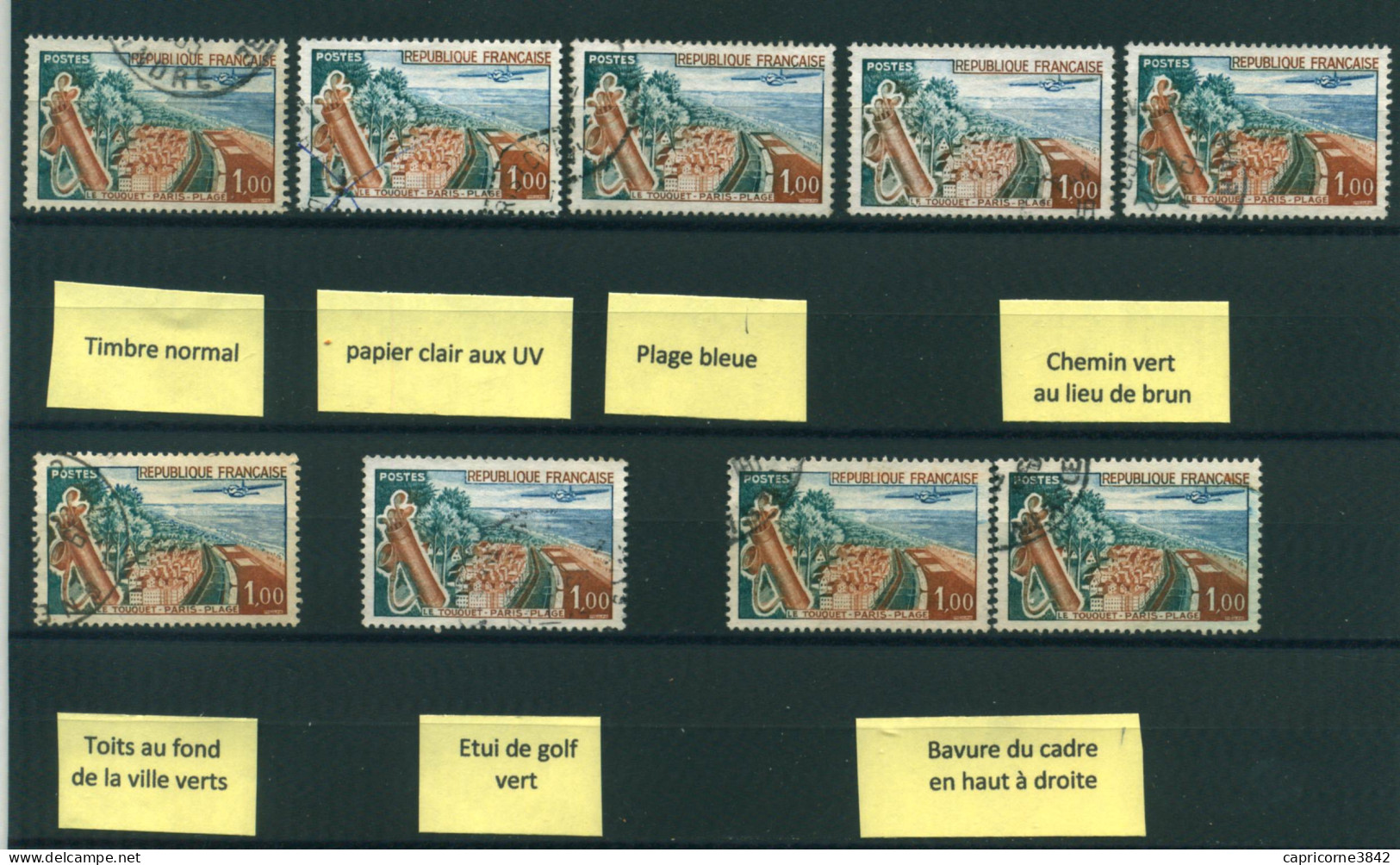 Variétés Sur Timbre LE TOUQUET - PARIS - PLAGE - Tp N° 1355 - Used Stamps