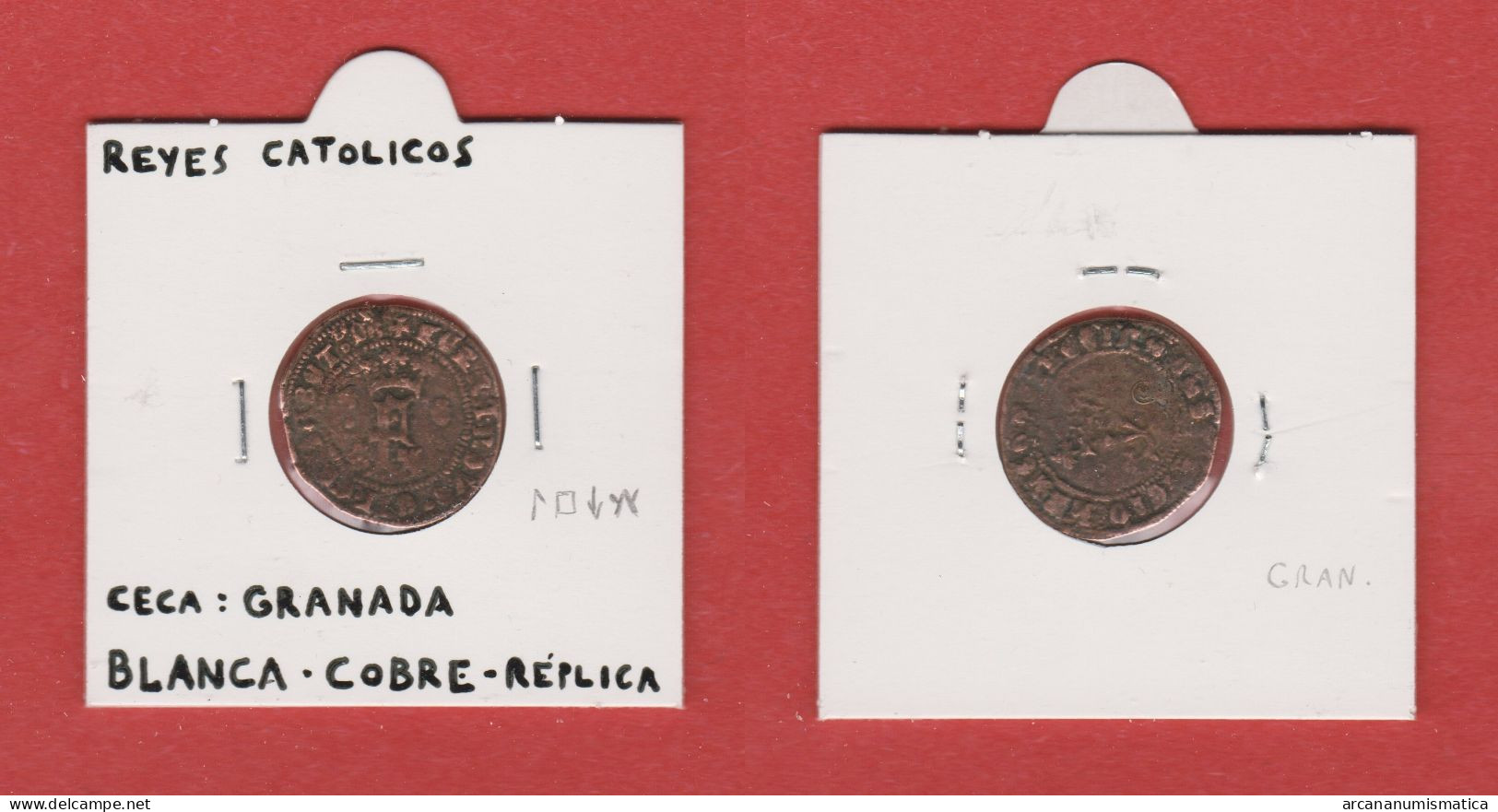 REYES CATOLICOS  BLANCA-COBRE Ceca: Granada  Réplica   DL-13.431 - Monedas Falsas