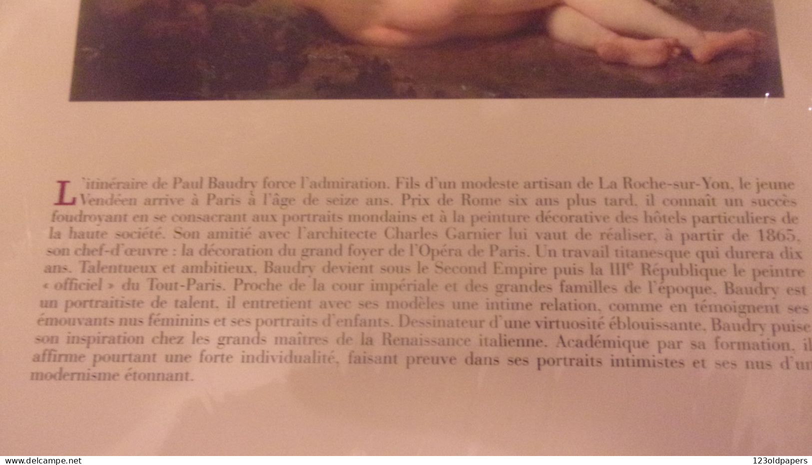 PAUL BAUDRY 1828 1886 LES PORTRAITS ET LES NUS LA ROCHE SUR YON VENDEE PEINTRE - Arte