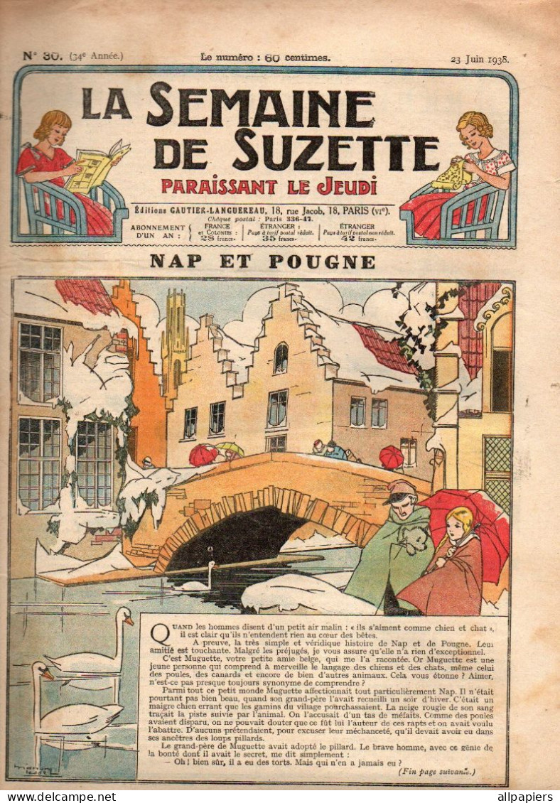 La Semaine De Suzette N°30 Nap Et Pougne - Sept Korrigans Au Clair De Lune - La Cuisine - Jeu Enfilons Des Aiguilles... - La Semaine De Suzette