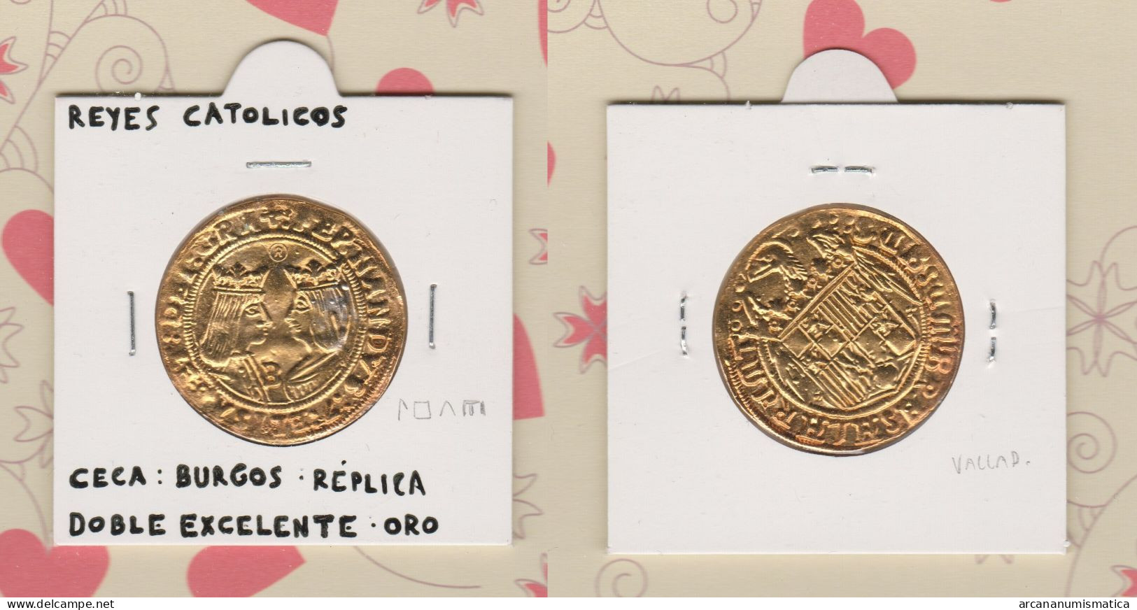 REYES CATOLICOS  DOBLE EXCELENTE - ORO CECA: BURGOS  Réplica   DL-13.402 - Counterfeits