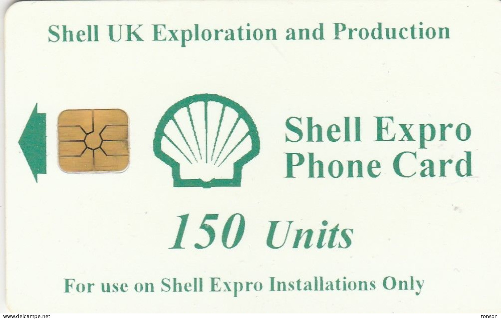 UK, Chip, GB-OIL-CHP-0012B, Oil Rig Phonecard, 150u, Shell Expro, 2 Scans.    GEM1B (Not Symmetric White/Gold) - [ 2] Erdölplattformen