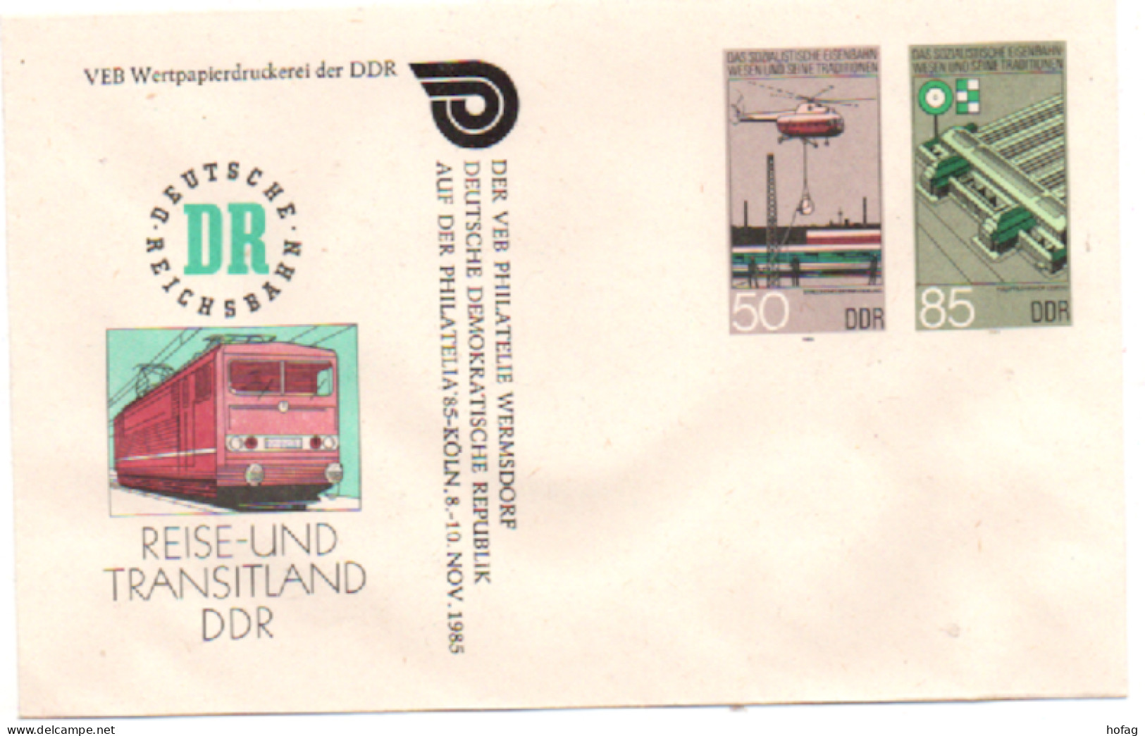 DDR 1985 Ganzsache Reise- Und Transitland DR MiNr: U 3/2a ** Postfrisch GDR Postal Stationery - Umschläge - Ungebraucht