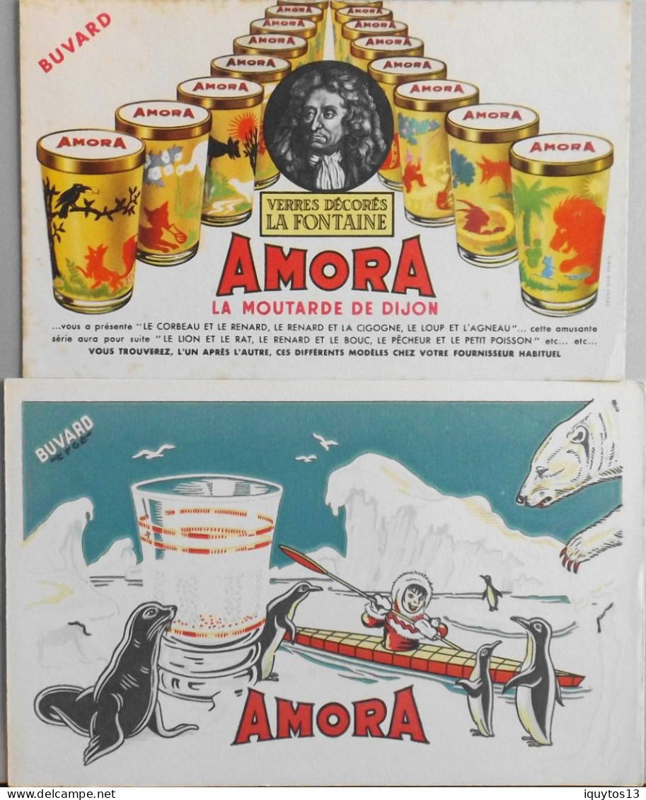 2 Buvards " AMORA "  - Très Bon Etat - Moutardes