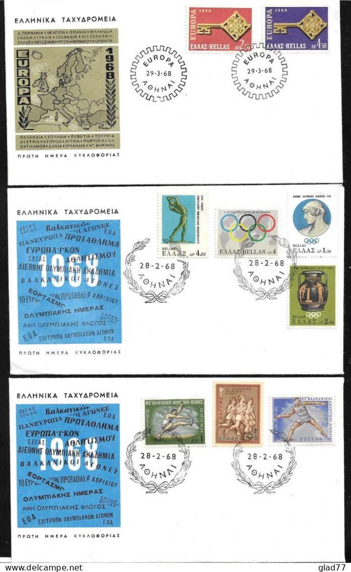 LOT 9 FDC Official Envelopes 1968 Unc! - Covers & Documents
