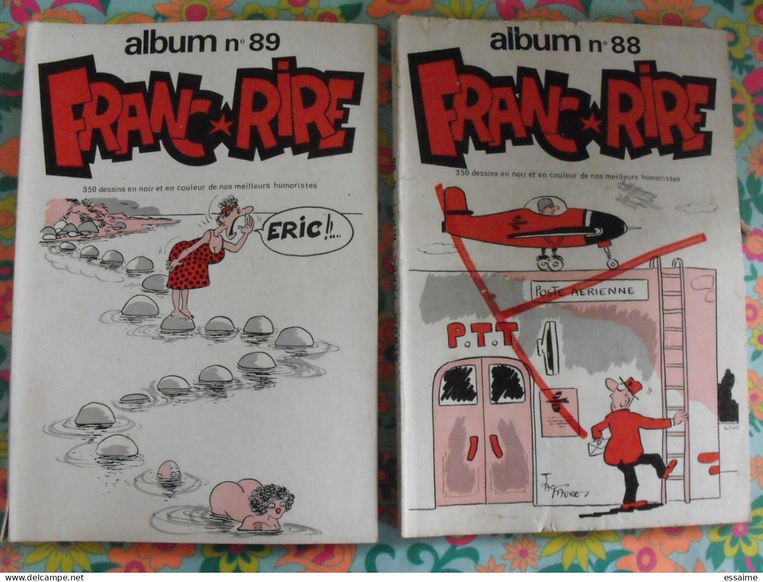 lot de 13 albums Franc-rire de 350 dessins (env. 80 n°) 1973-81. humour tienno lassalvy bernie rené caillé piem van dam