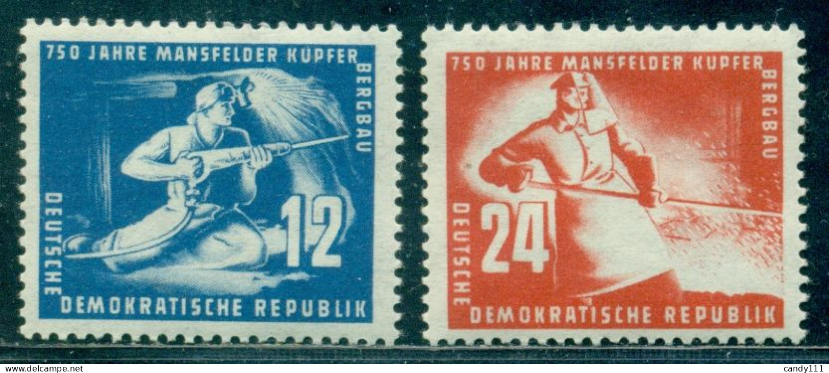 1950 Miner,Mansfelder Copper Mining,Copper Furnace Worker,DDR,273,CV€18/$25,MNH - Usines & Industries