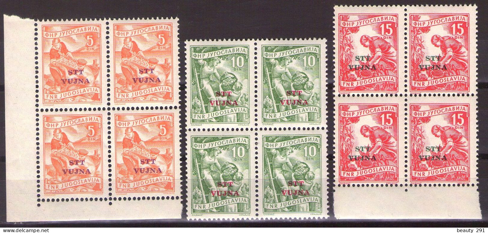 ITALIA - Trieste-Zona B -1954 Mi 110-112  - ECONOMIA INDUSTRIA YUGOSLAVIA SOPRASTAMPATO   - MNH**VF - Mint/hinged