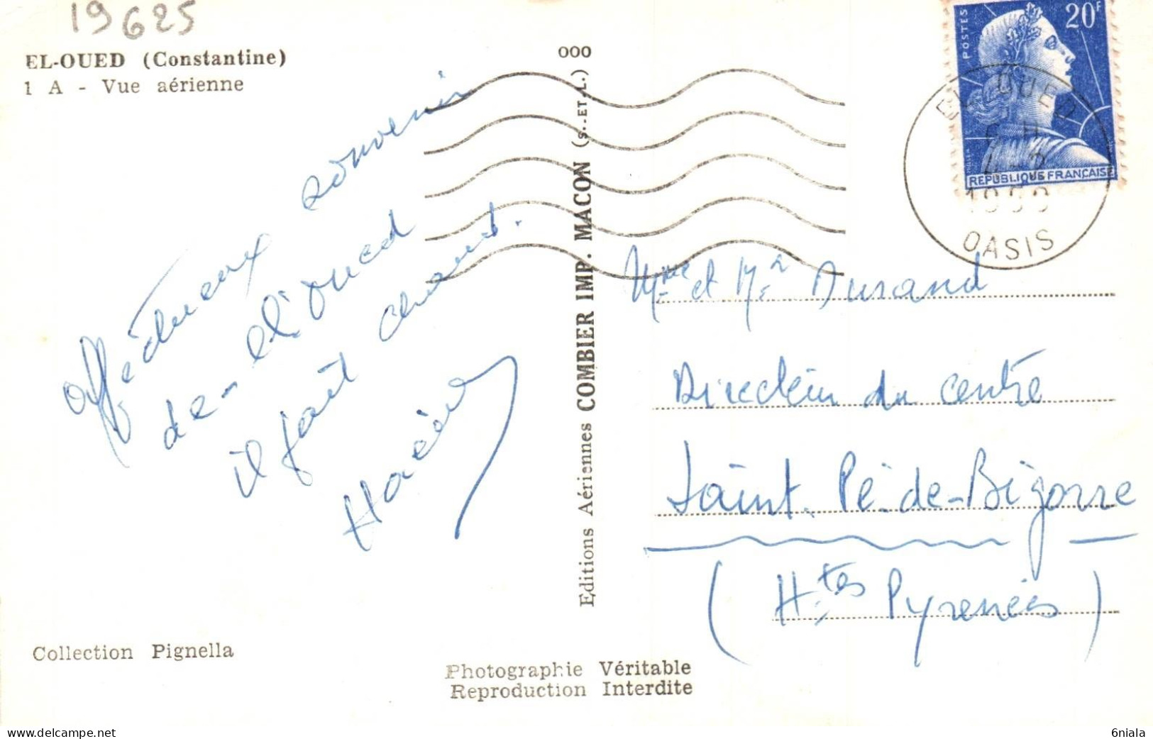 19625 EL OUED ( CONSTANTINE) Vue Aérienne     ( 2 Scans)  ALGERIE - El-Oued