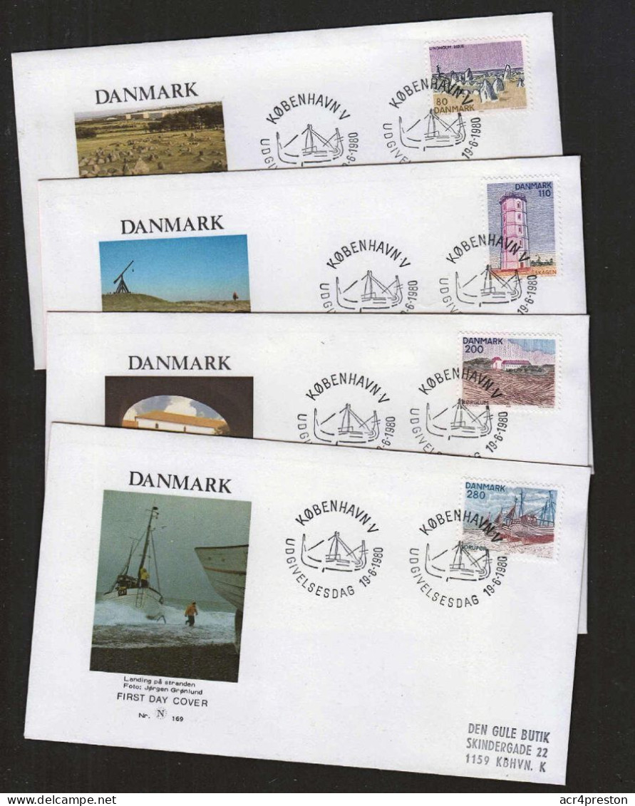 Ca0721  DENMARK 1980, SG 687-90 Provincial Series Jutland, FDC - Cartas & Documentos