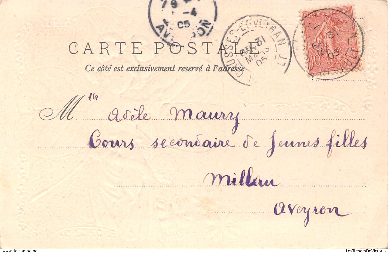 Fantaisie - 1er Avril - Femme Levant Une Coupe De Champagne Devant Un Trefle A 4 Feuilles - Carte Postale Ancienne - 1° Aprile (pesce Di Aprile)