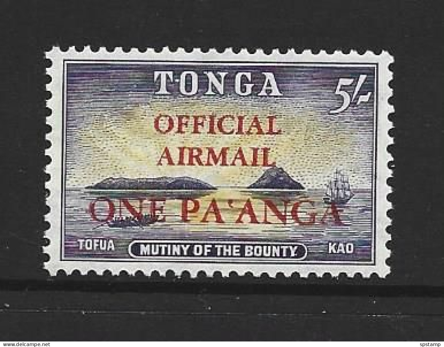 Tonga 1967 1 Pa. Official Airmail Overprint On 5/- Definitive MLH - Tonga (...-1970)