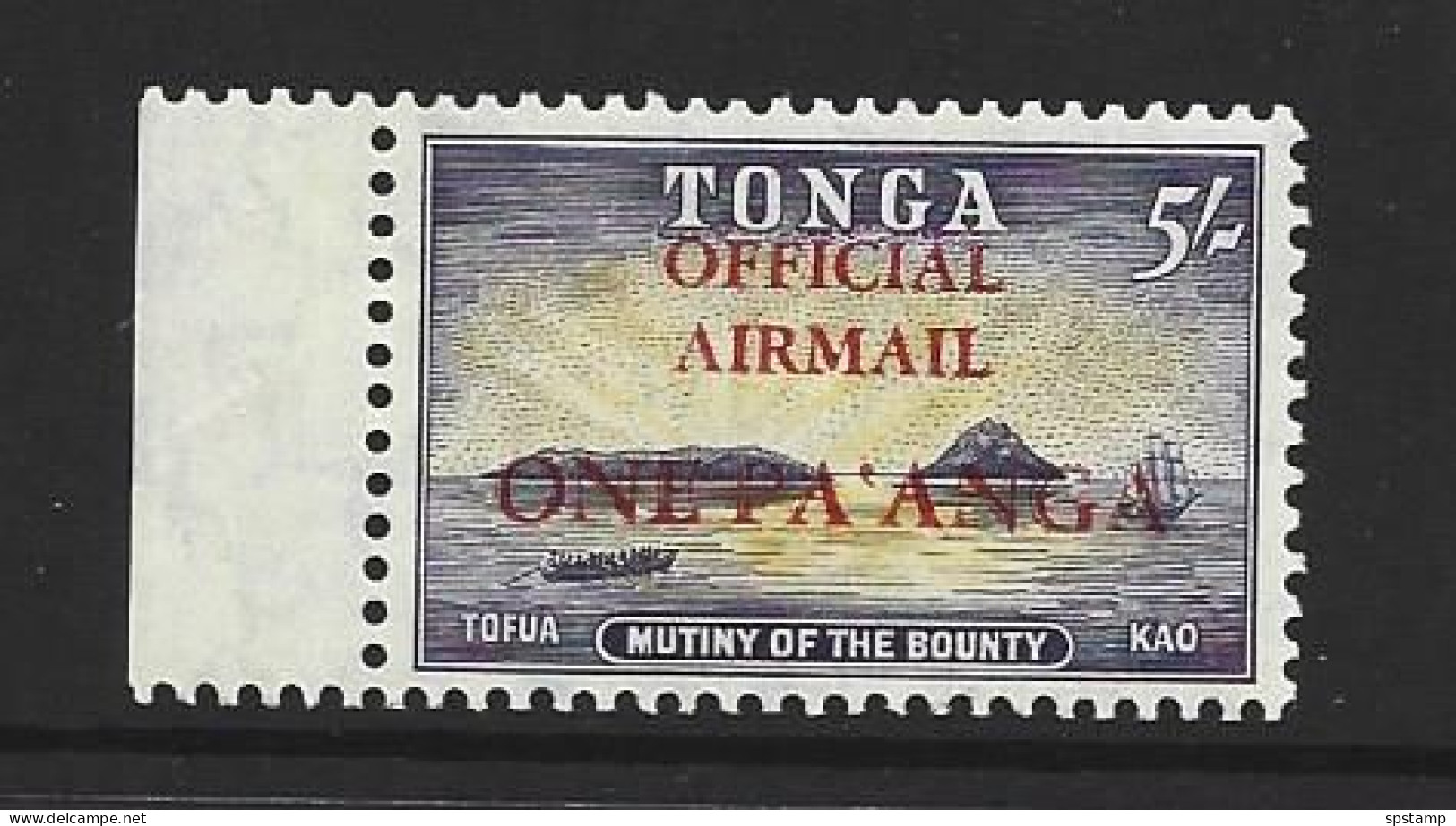 Tonga 1967 1 Pa. Official Airmail Overprint On 5/- Definitive MLH - Tonga (...-1970)