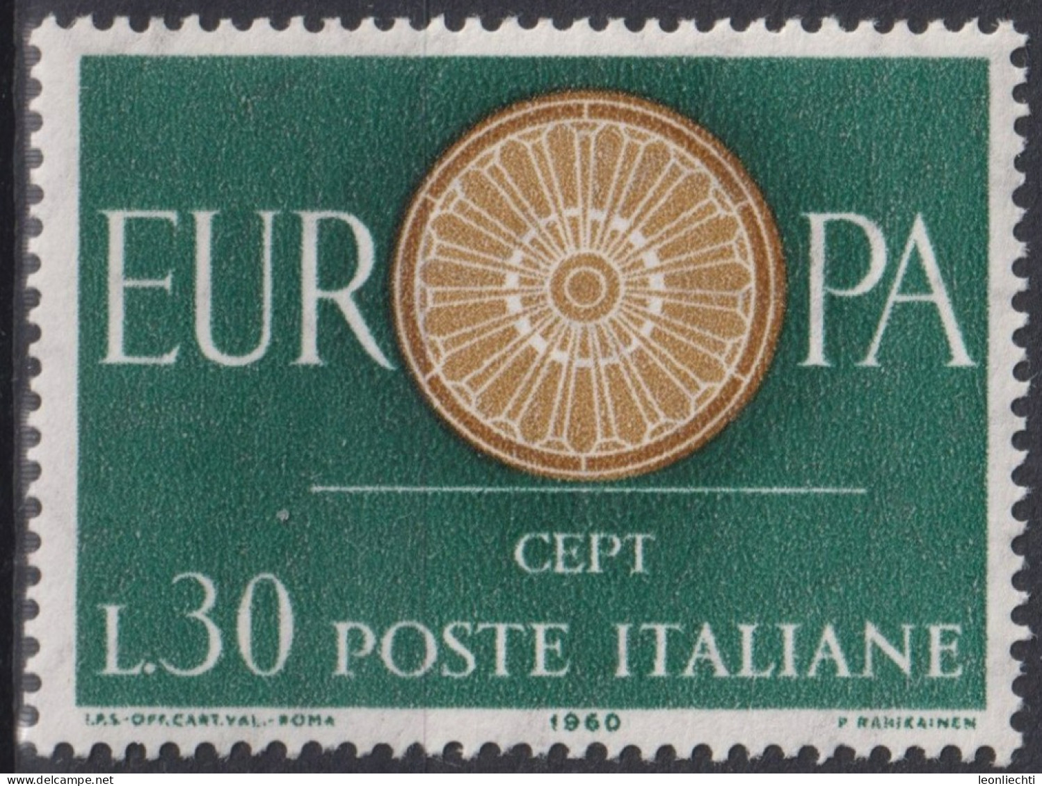 1960 Italien ** Mi:IT 1077, Sn:IT 809, Yt:IT 822,  Europa (C.E.P.T.) 1960 - Speichenrad - 1960