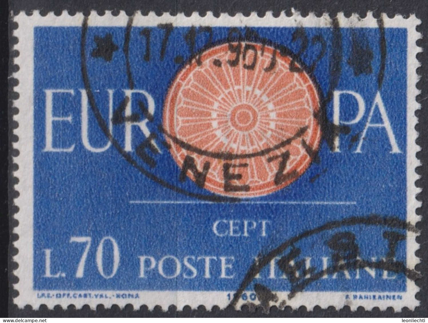 1960 Italien ° Mi:IT 1078, Sn:IT 810, Yt:IT 823,  Europa (C.E.P.T.) 1960 - Speichenrad - 1960