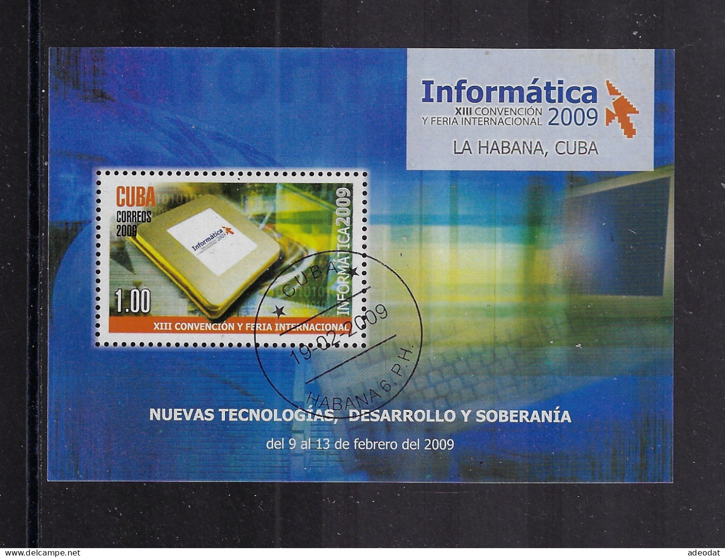 CUBA 2009 STAMPWORLD 5230 Mini Sheet 112X78mm CANCELLED - Gebraucht