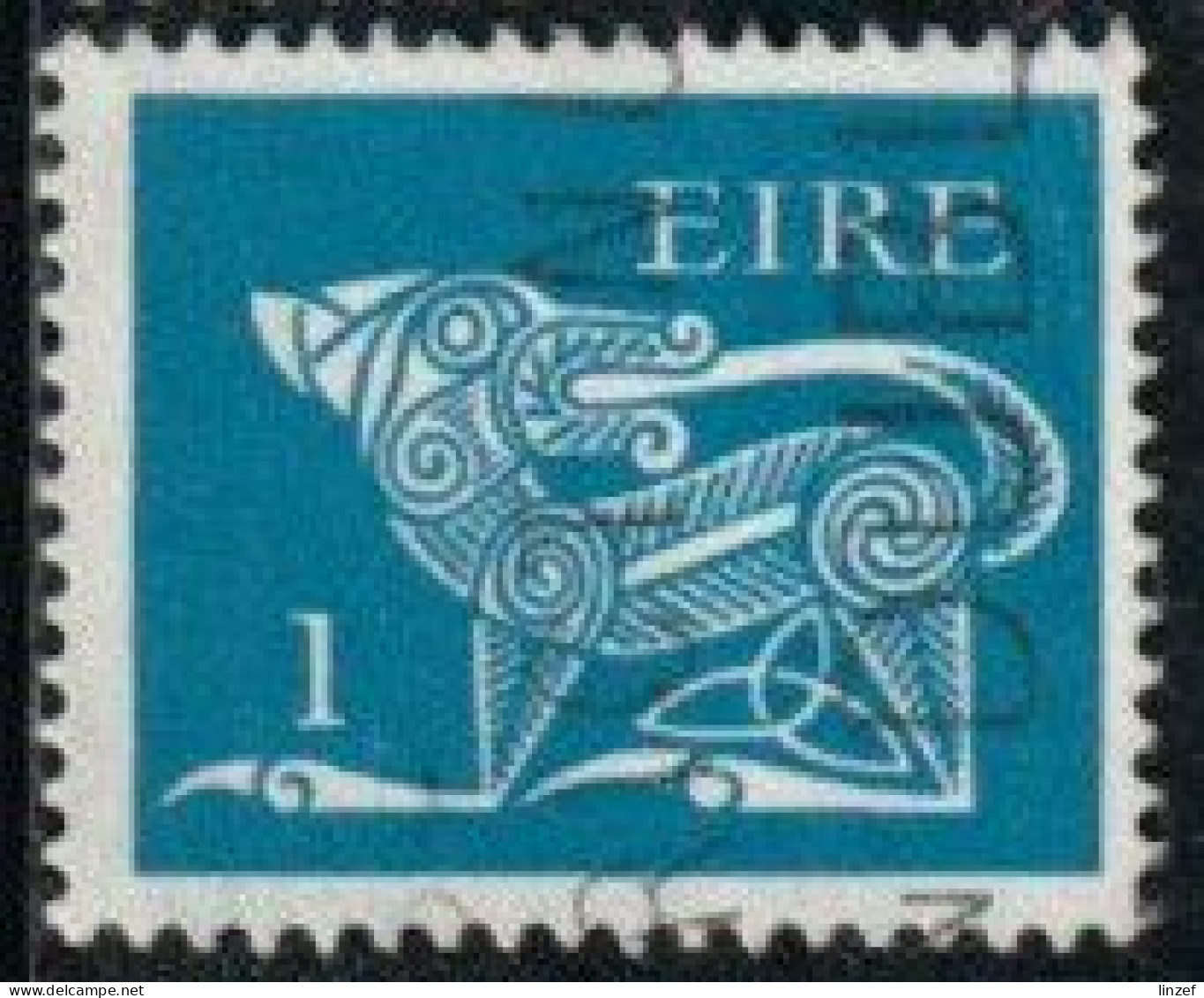 Irlande 1971 Yv. N°253 – 1p Bleu Chien Stylisé – Oblitéré - Usati