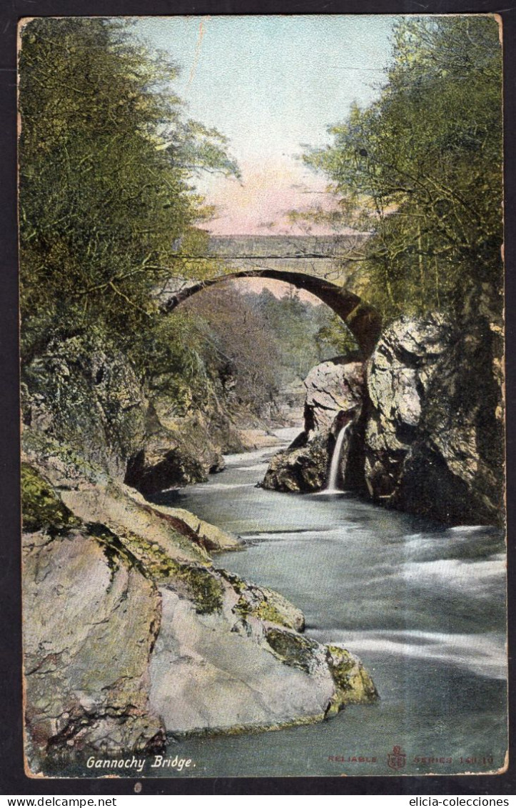 United Kingdom - 1911 - Postcard - Scotland - Gannochy Bridge - Angus