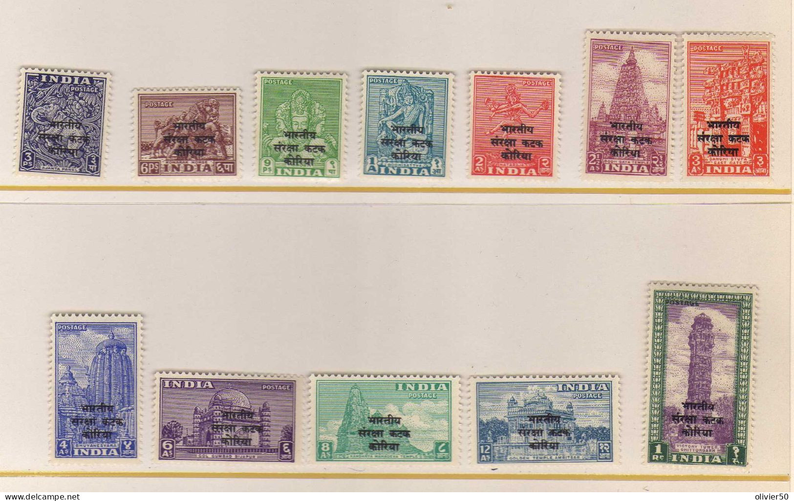 Inde (1953) -Franchise -  Troupes En Coree - Neufs** -MNH - Franchigia Militare