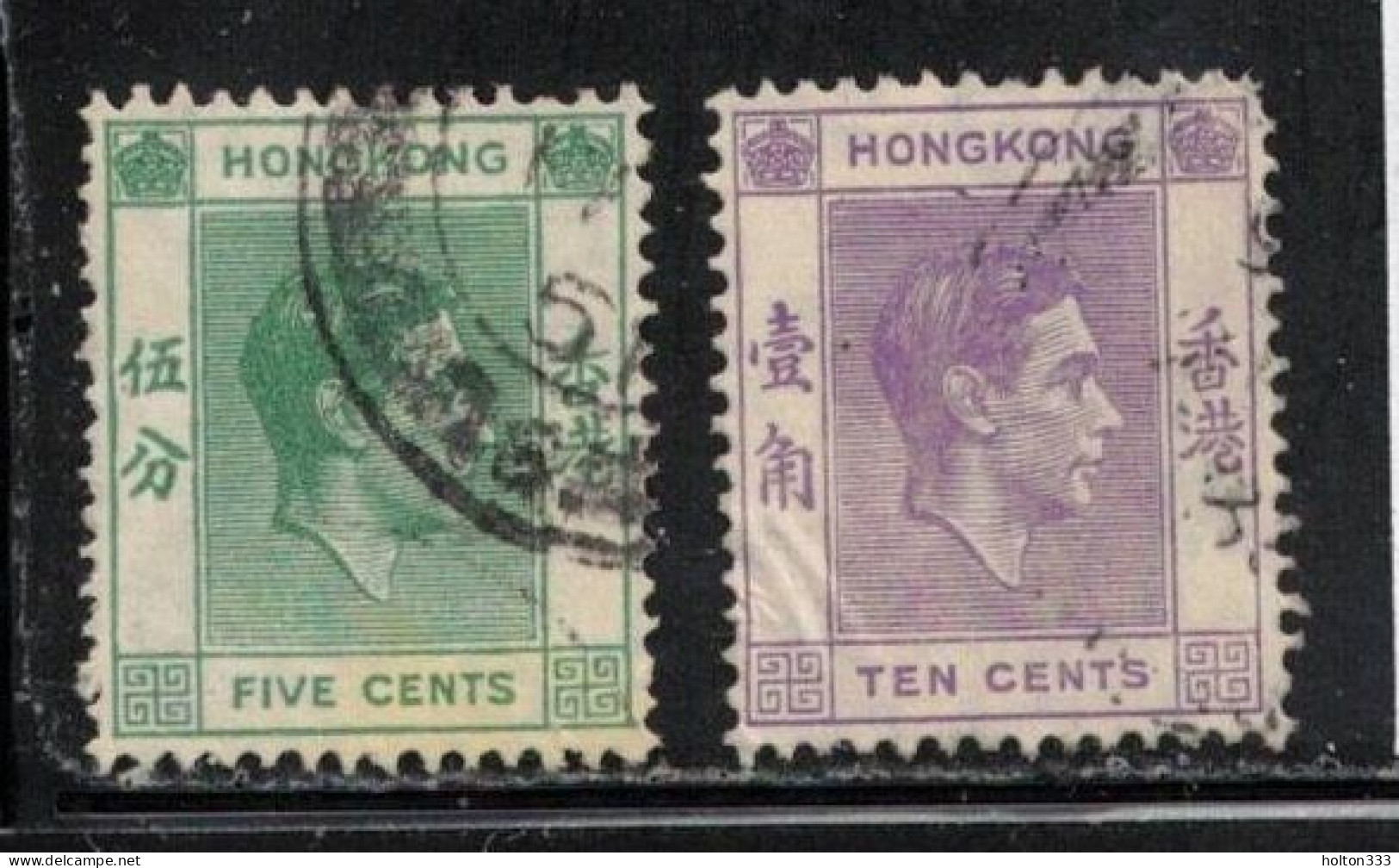 HONG KONG  Scott # 157-8 Used - KGVI - Gebruikt