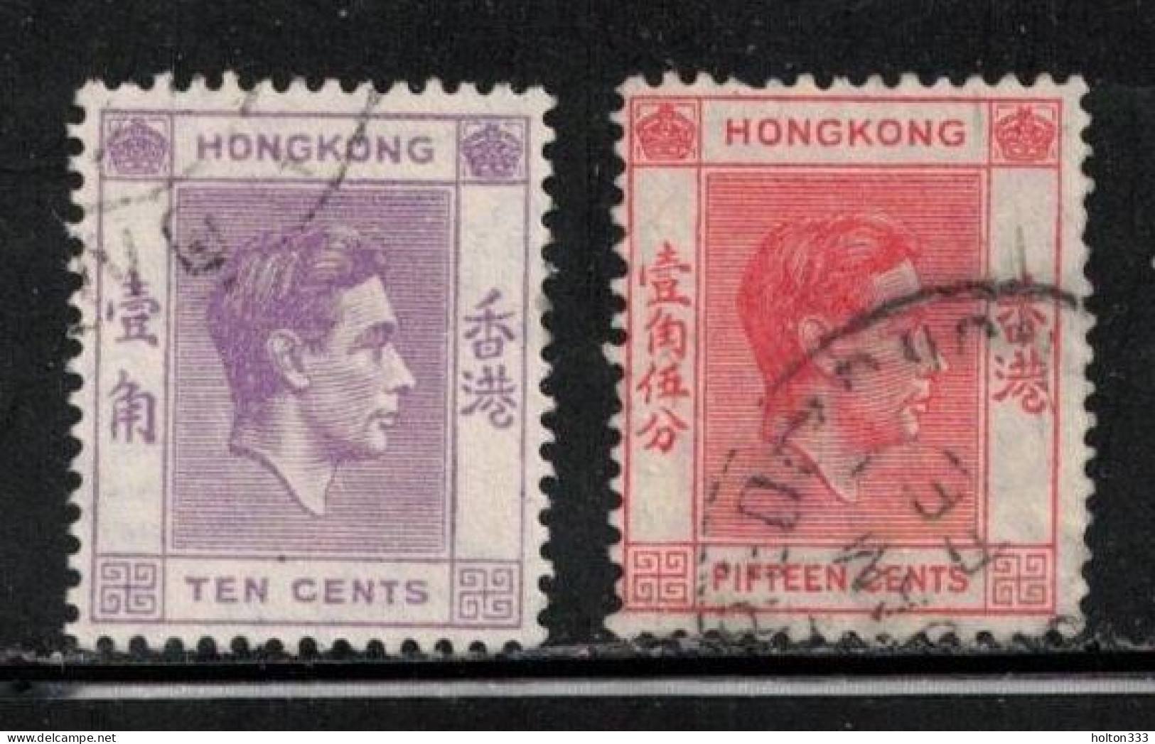 HONG KONG  Scott # 158-9 Used - KGVI - Gebruikt