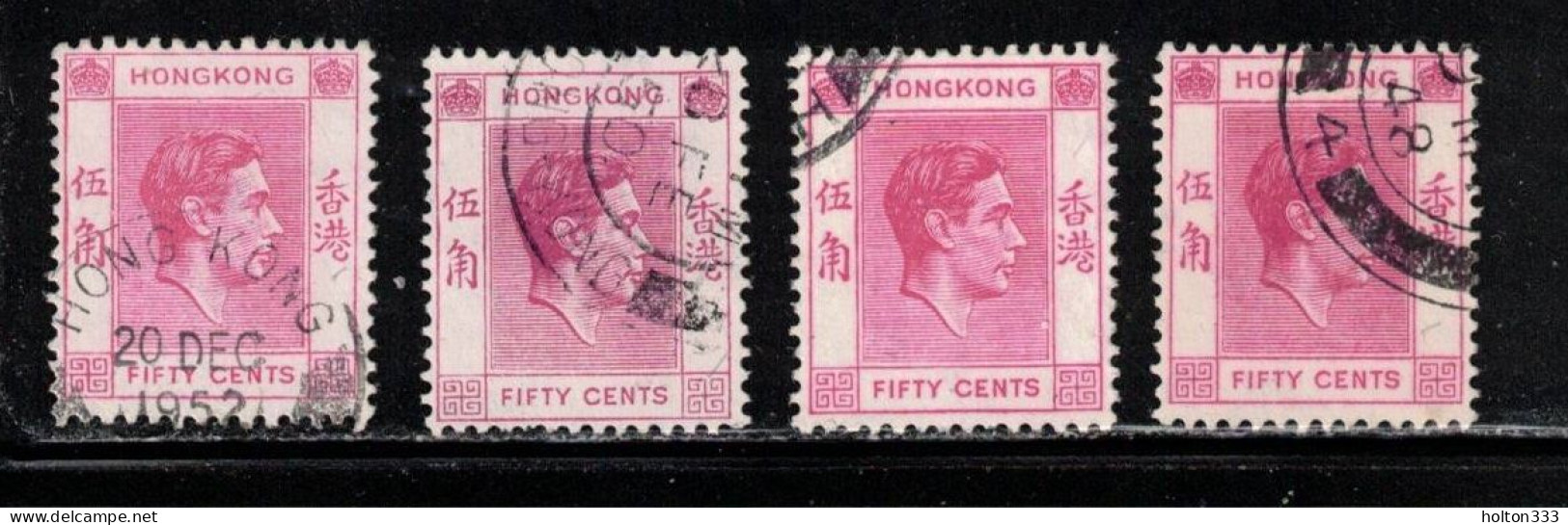 HONG KONG  Scott # 162 Used X 4 - KGVI - Oblitérés