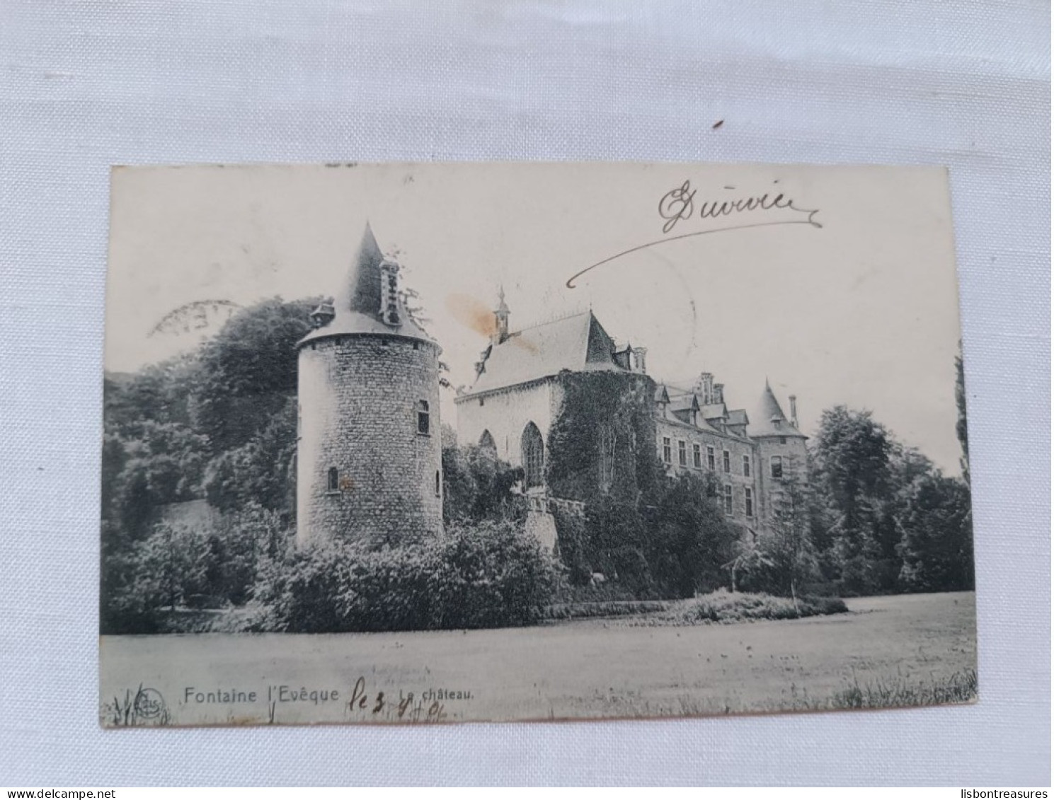 ANTIQUE POSTCARD BELGIUM FONTAINE-L'EVEQUE - LE CHATEAU CIRCULATED 1906 - Fontaine-l'Evêque