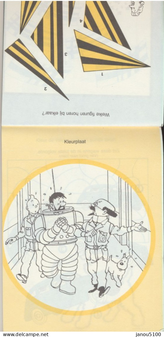 PETIT CARNET  DE JEUX TIRES  DE LA BD TINTIN D' HERGE    KUIFJE   MET PLAKPLAATJES .    1987. - Altri & Non Classificati