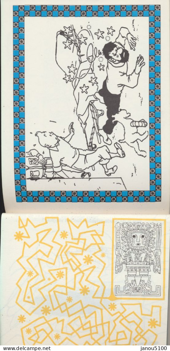 PETIT CARNET  DE JEUX TIRES  DE LA BD TINTIN D' HERGE    KUIFJE   MET PLAKPLAATJES .    1987. - Otros & Sin Clasificación