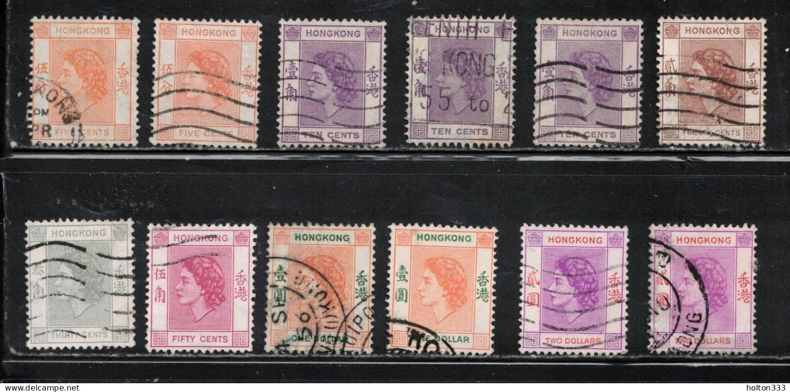 HONG KONG  Scott # 185//196 Used - QEII Short Set Duplication - Used Stamps