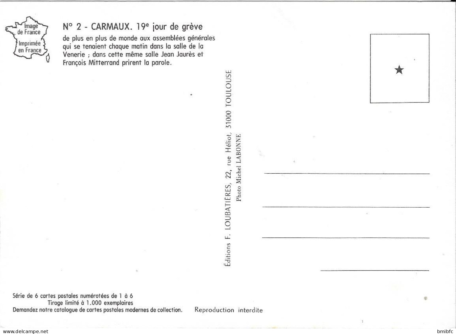 Série De 6 Cartes En Tirage Limité (1000 Exemplaires)  - Grève Des Mineurs De Carmaux 1983 - Sciopero