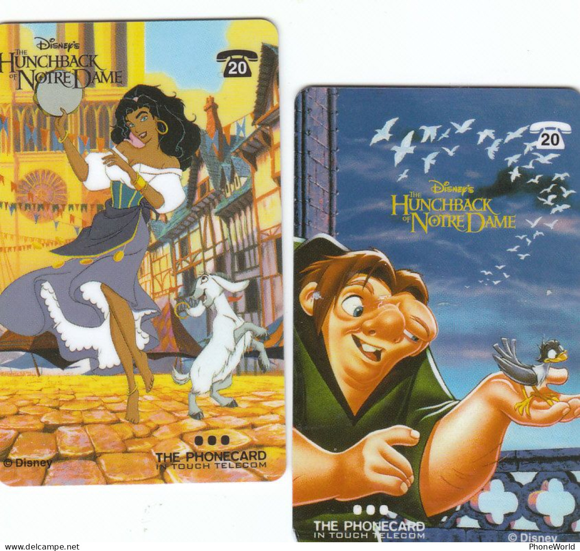 Intouch Phonecards, Disney , The Hunchback Of NotreDame, 2x - [2] Prepaid & Refill Cards