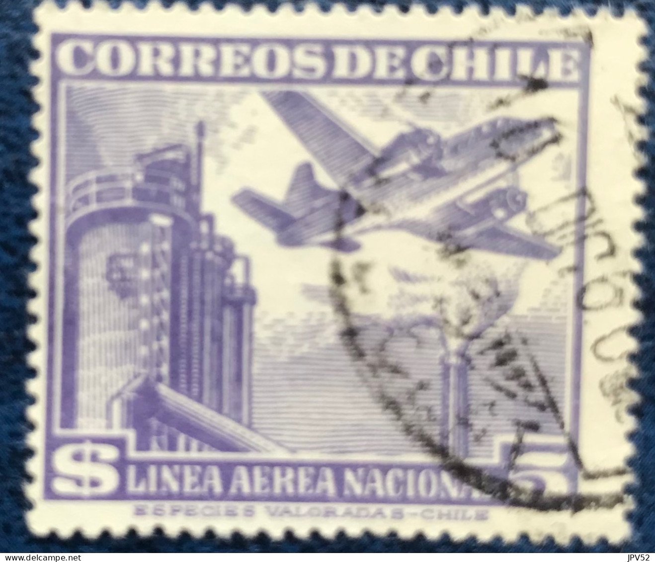 Chile - Chili - C14/20 - 1951 - (°)used - Michel 486 - Vliegtuig Boven Fabriek - Chili