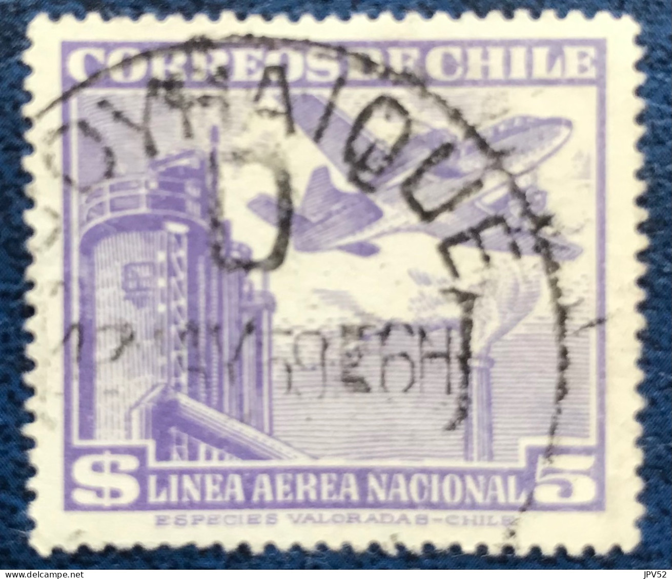 Chile - Chili - C14/20 - 1951 - (°)used - Michel 486 - Vliegtuig Boven Fabriek - Chili