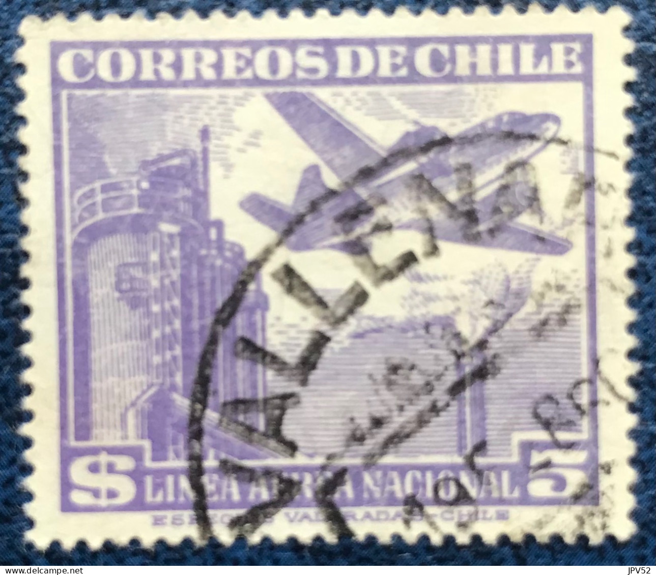 Chile - Chili - C14/20 - 1951 - (°)used - Michel 486 - Vliegtuig Boven Fabriek - VALLENAR - Chili
