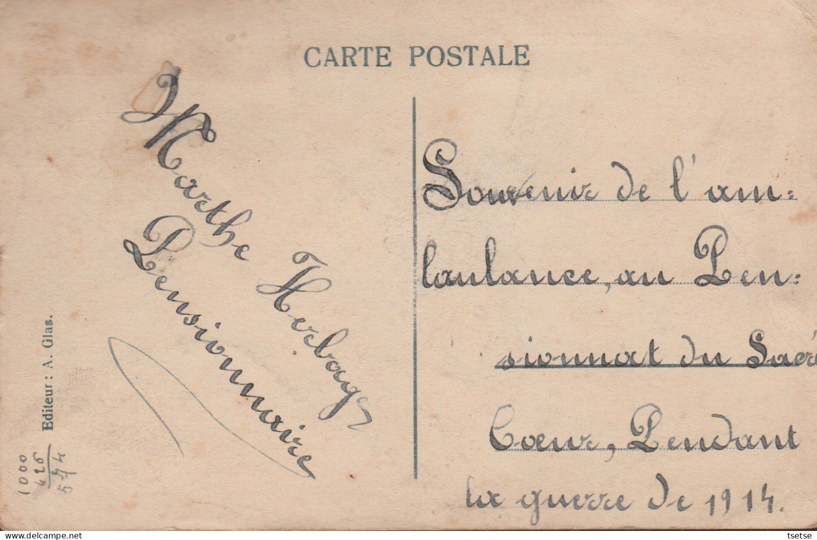 La Buissière - Souvenir De L'ambulance Au Pensionnat Du Sacré-Coeur, Pendant La Guerre De 1914  ( Voir Verso ) - Merbes-le-Chateau