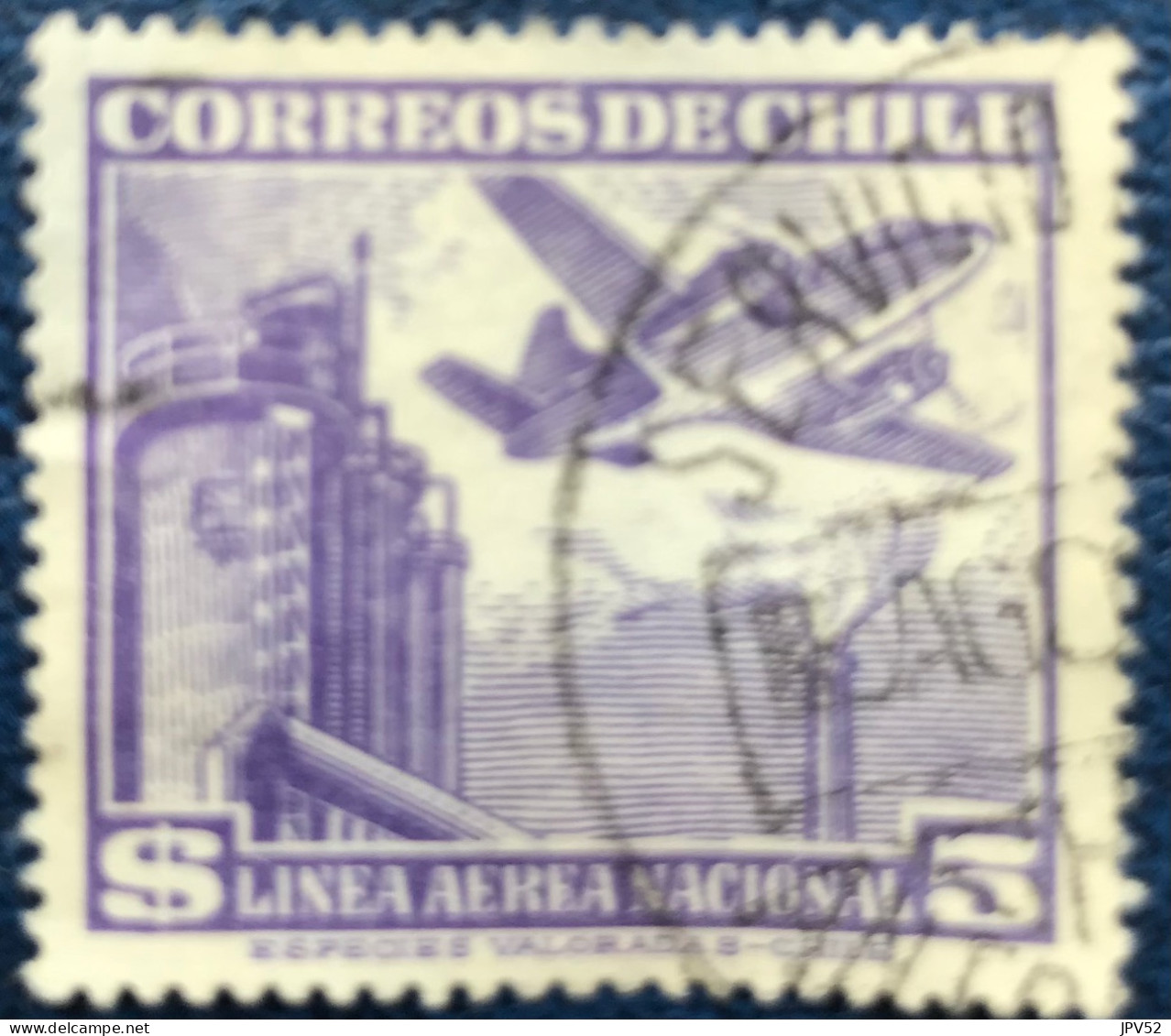 Chile - Chili - C14/20 - 1951 - (°)used - Michel 486 - Vliegtuig Boven Fabriek - Chili