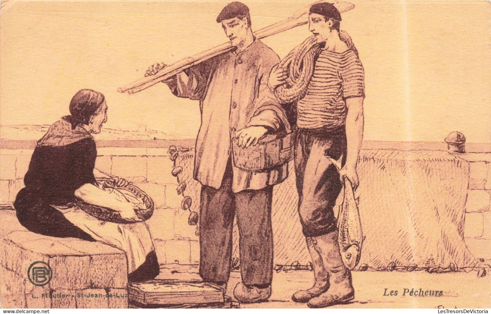 ILLUSTRATEUR - Les Pêcheurs - Colorisé - Carte Postale Ancienne - 1900-1949
