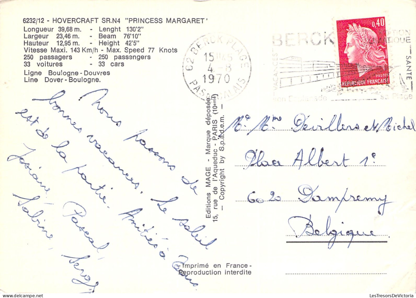 BATEAUX - Hovercraft Sr N 4 - Princess Margaret -  Aeroglisseur - Carte Postale - Aéroglisseurs