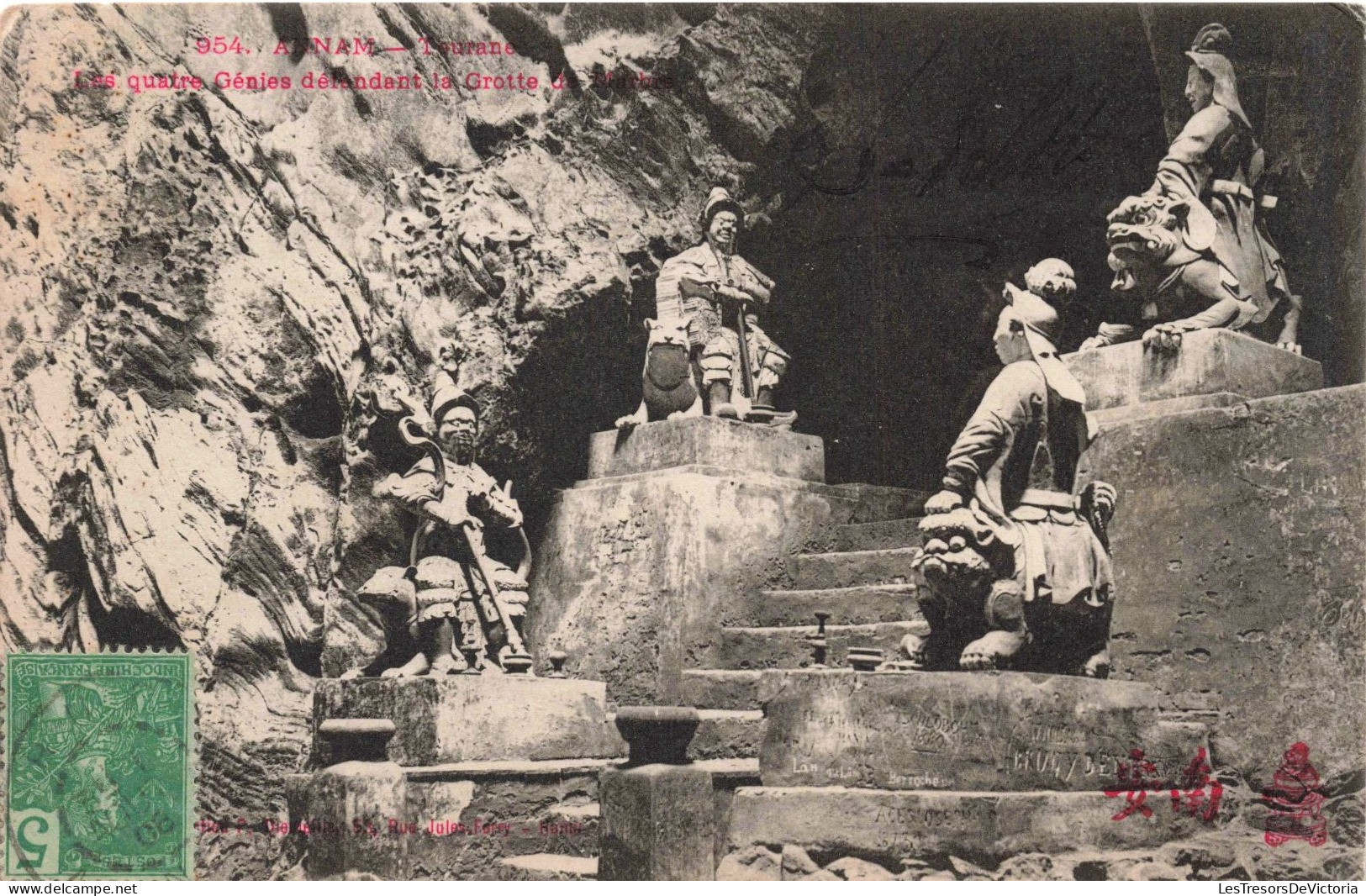 VIET NAM - Annam - Hué - Les Quatre Génies Défendant La Grotte - Carte Postale Ancienne - Vietnam