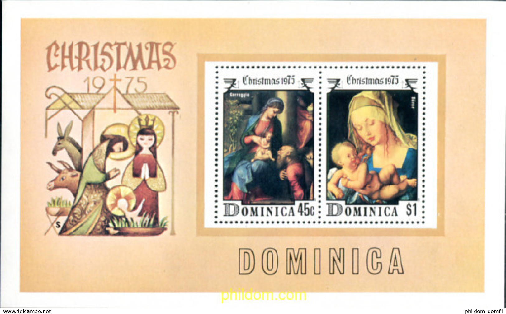 189219 MNH DOMINICA 1975 NAVIDAD - Dominica (...-1978)