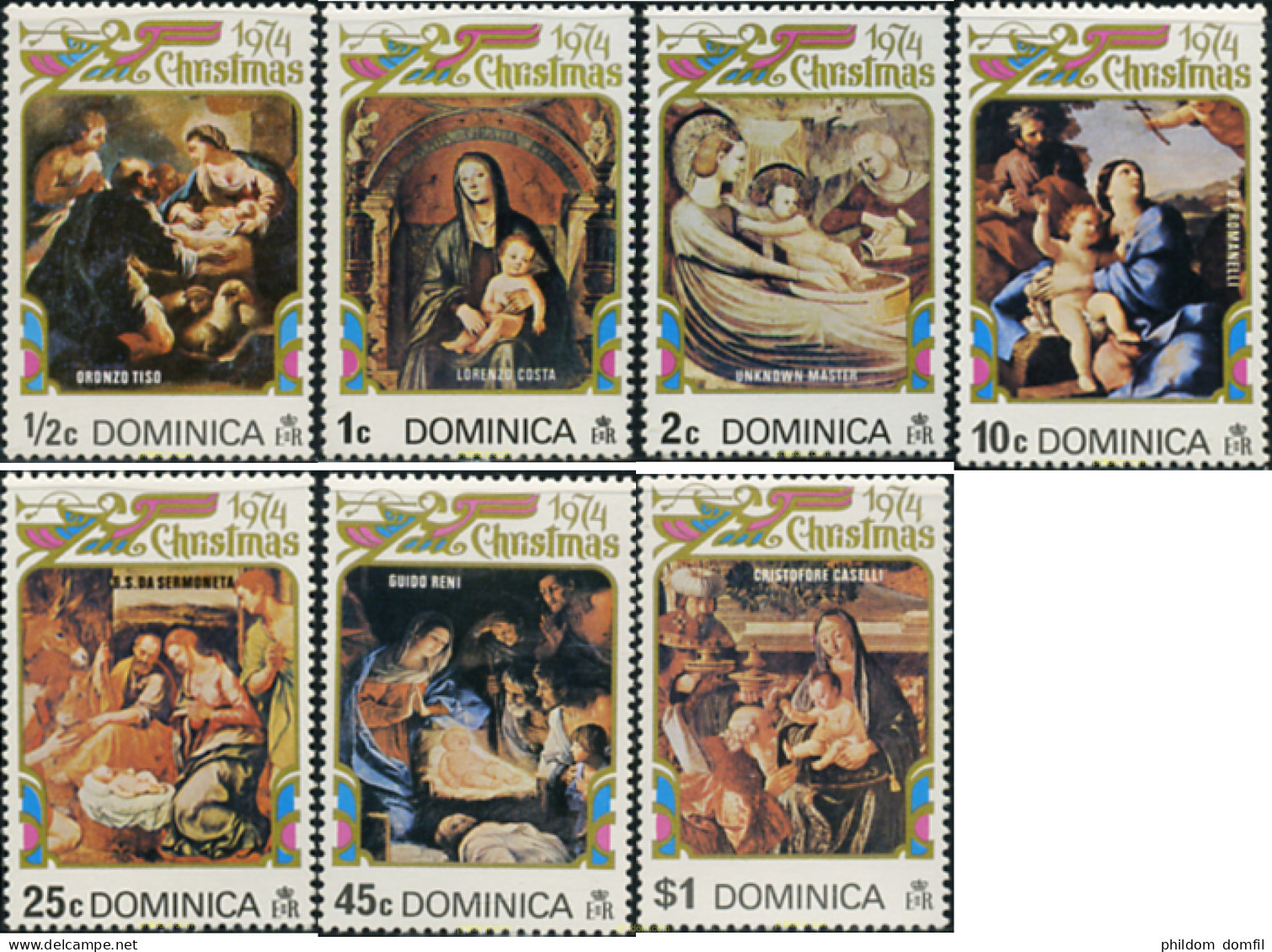 213347 MNH DOMINICA 1974 NAVIDAD - Dominica (...-1978)