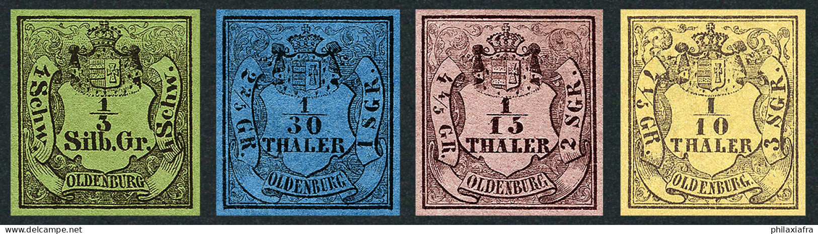 1852 Allemagne Oldenbourg, Série Cpl, Neuf **, Mi.1-4, Magnifique Reproductions - Oldenburg