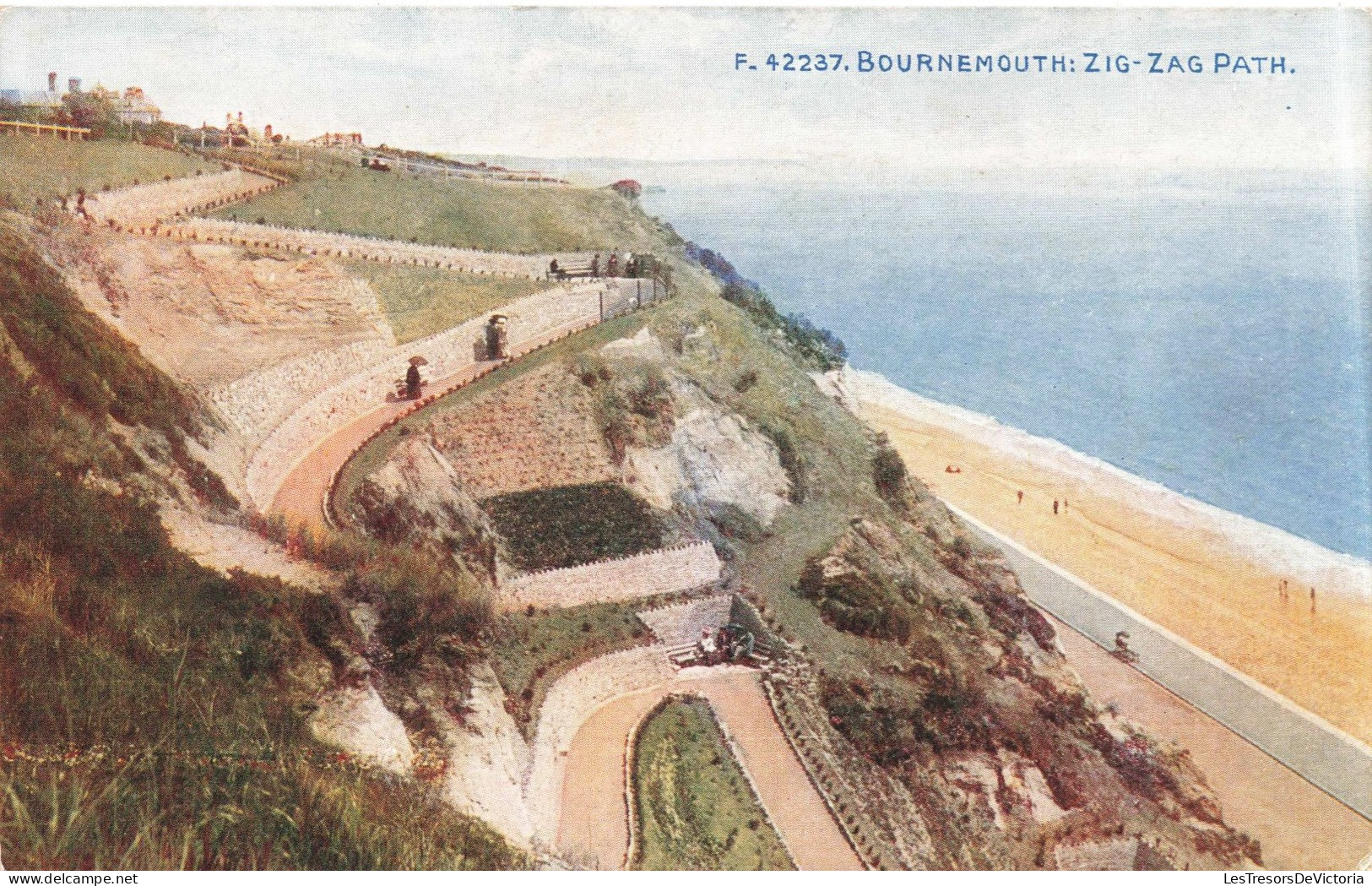ROYAUME UNI - Angleterre - Bournemouth: Zig Zag Path - Colorisé -  Carte Postale Ancienne - Bournemouth (desde 1972)
