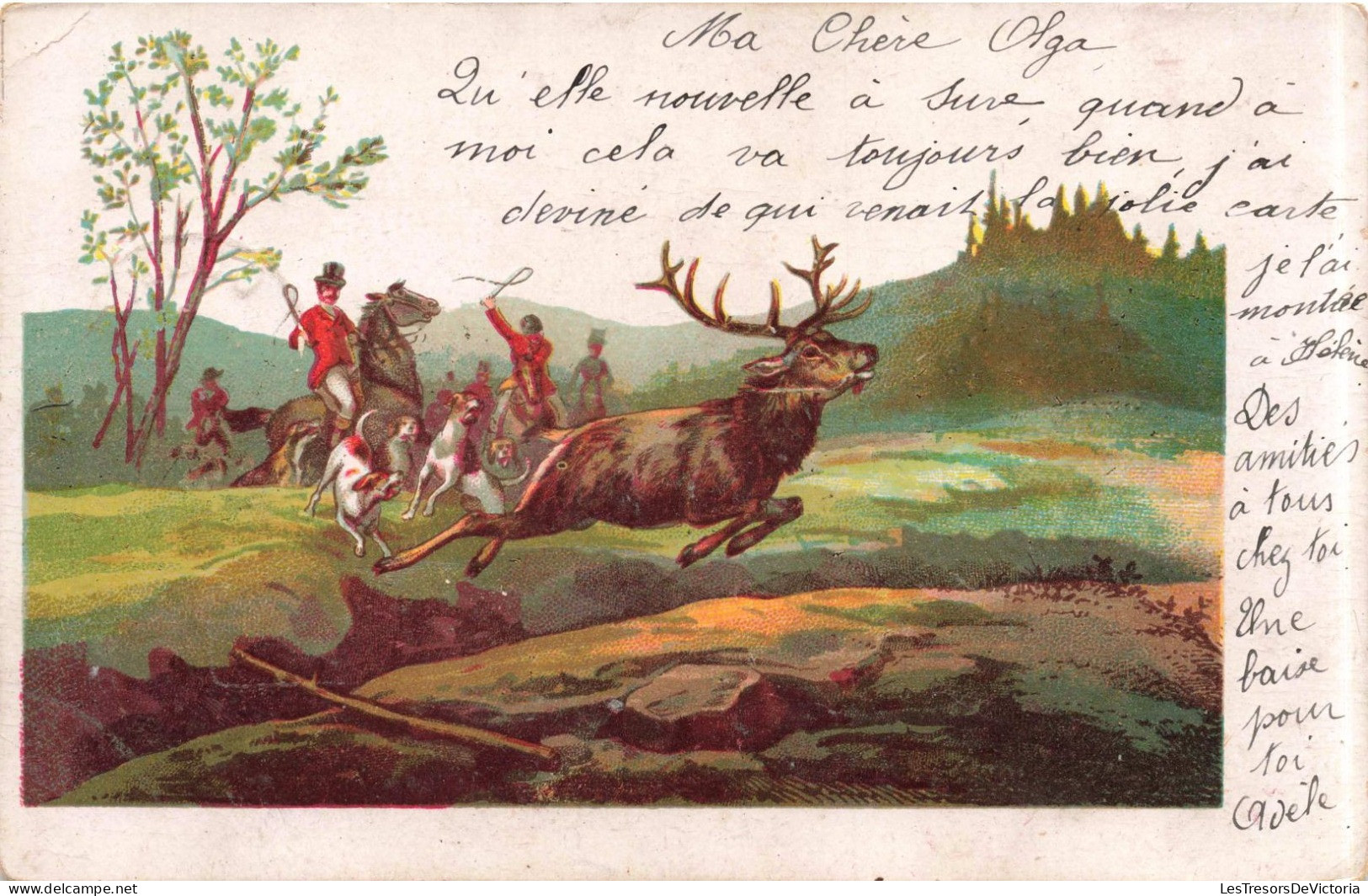 ARTS - Chasse à Courre - Cerf -  Carte Postale Ancienne - Geschiedenis