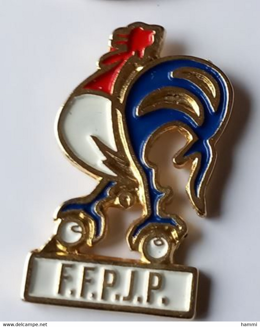 XX289 Pin's Coq BBR FFPJP Fédération Française De Pétanque & De Jeu Provençal Achat Immédiat - Pétanque