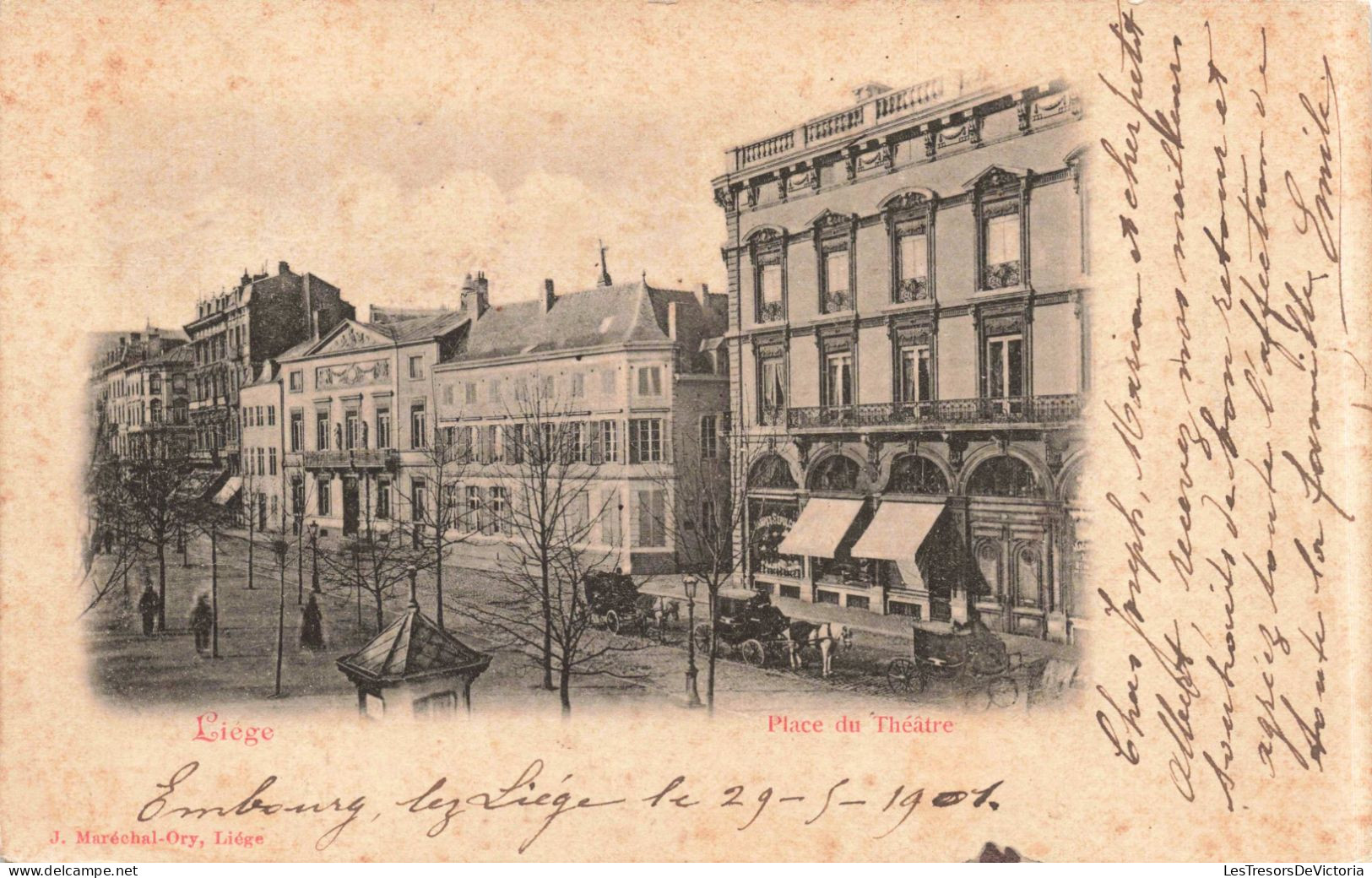 BELGIQUE - Place Du Théâtre - Liège - Carte Postale Ancienne - Liege