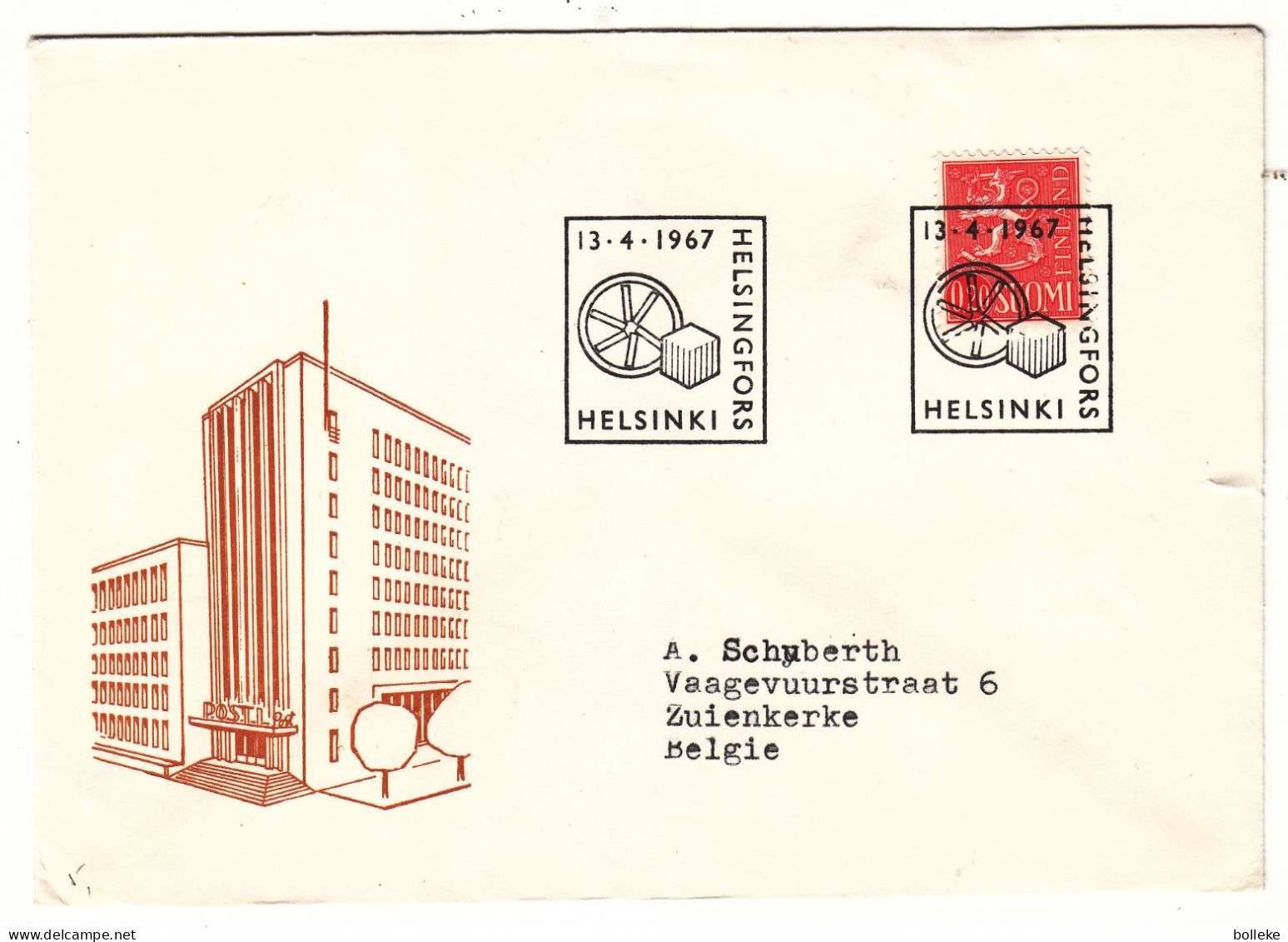 Finlande - Lettre De 1967 - Oblit Helsinki - - Cartas & Documentos