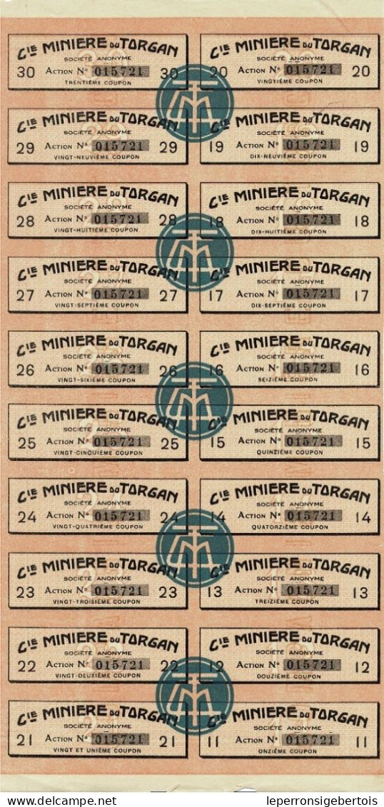 - Titre De 1928 - Compagnie Minière Du Torgan - Société Anonyme  - - Afrika