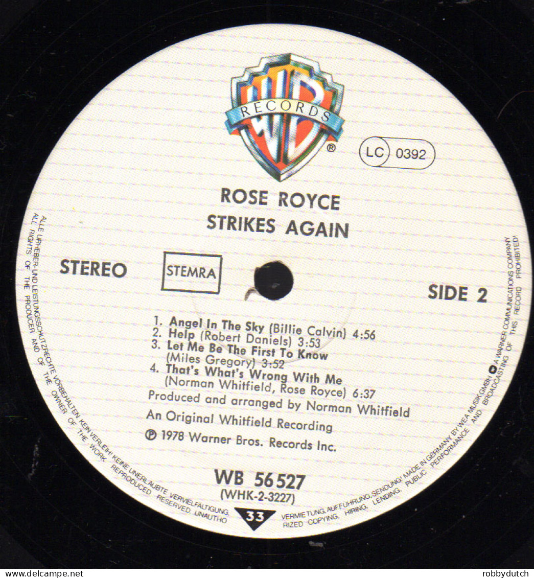 * LP *  ROSE ROYCE - STRIKES AGAIN (Holland 1978 EX) - Soul - R&B